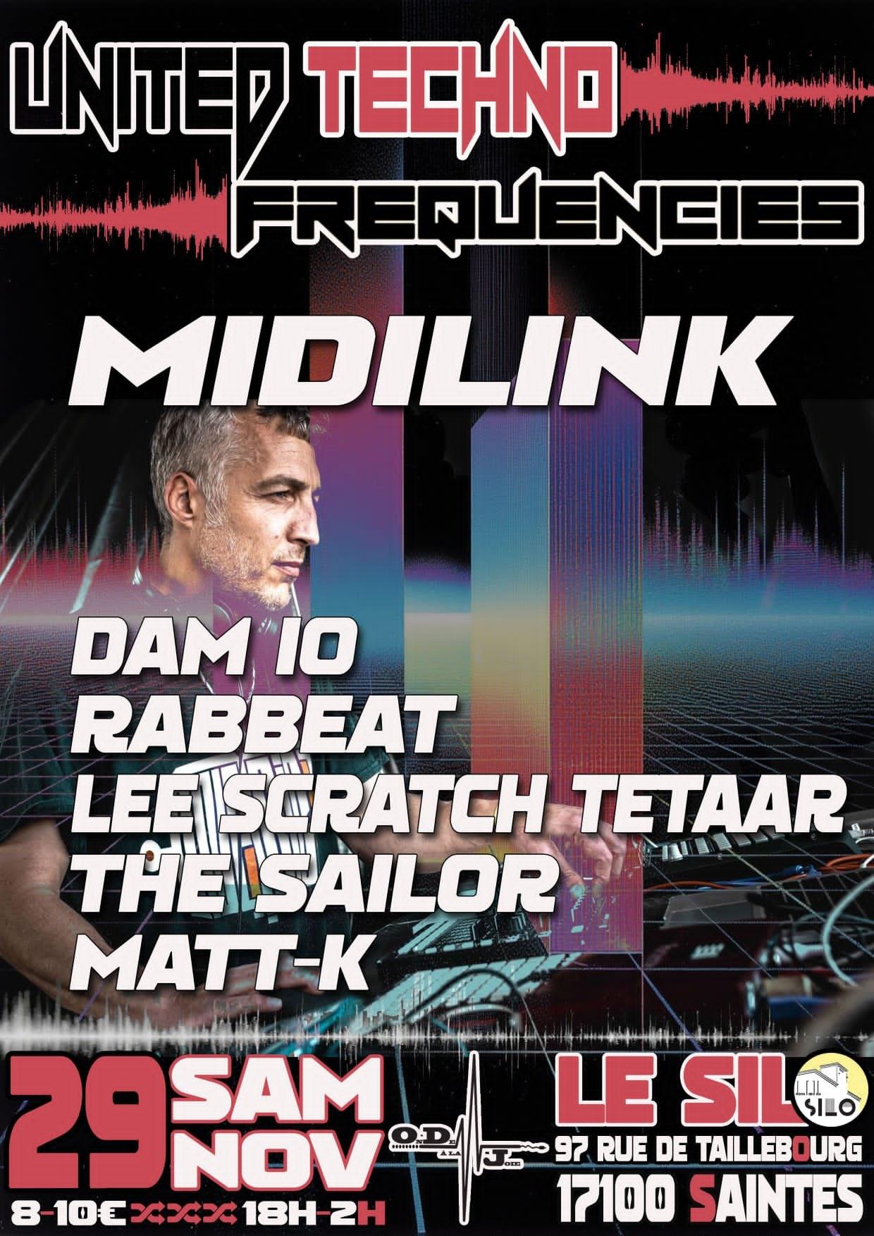 affiche united techno fréquencies de onde à la joie au silo le 29  novembre 2025