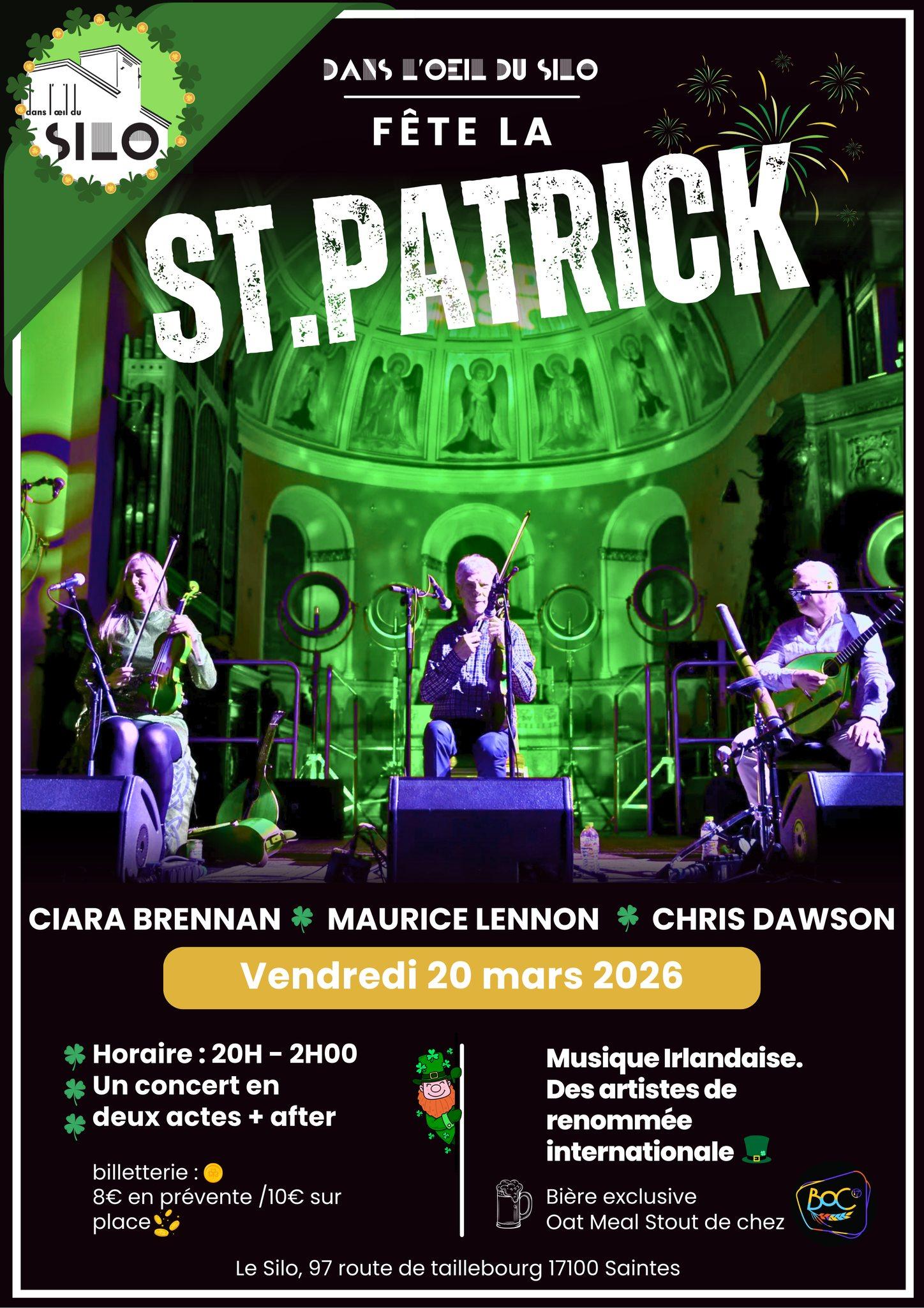 affiche st patrick au silo le 20 mars 2026